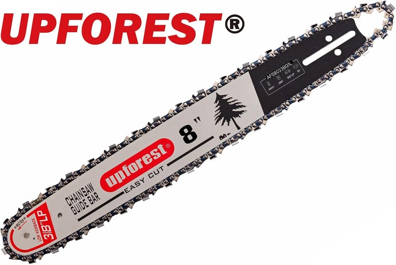 UPFOREST 8 Inch Chainsaw Guide Bar & Chains Fits Sun Joe SWJ800E SWJ802E,WORX WG310,HUSQVARNA 136, 137, 141, 142, 23, 243, 41 REMINGTON RM4050, RM4050B Gifts for Men, Father's Day Gifts for Dad (AF08033BQ1L) - Image 2